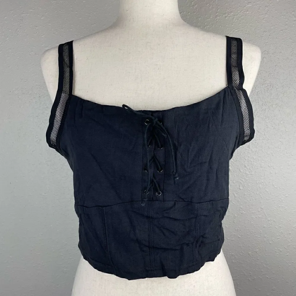 NWT Free People Intimately Lace Up Halter Top Size XL